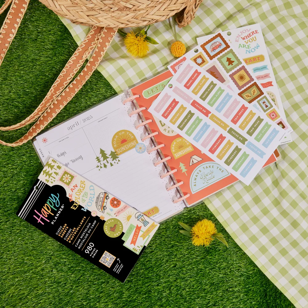 Happy Planner Camp Nostalgia stickers décoratifs 980 pièces