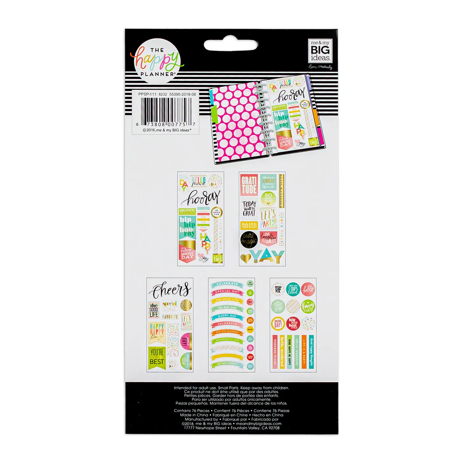 Happy Planner I Love Today stickers 5 planches