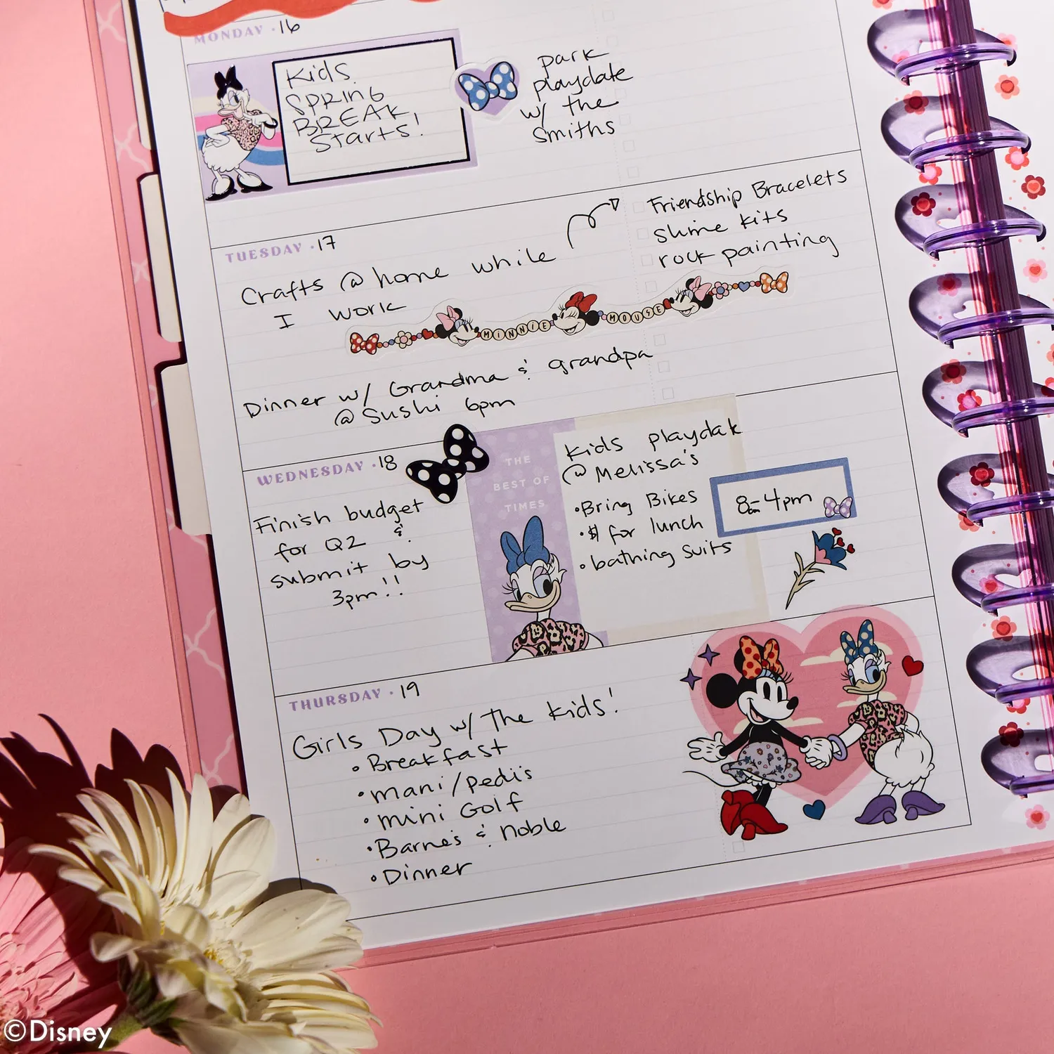 Happy Planner Minnie Bow Happy agenda Big horizontal non daté