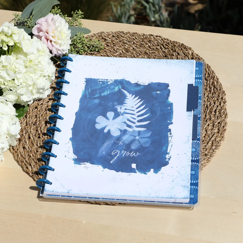 Happy Planner Cyanotype Big carnet pointillé 60 feuilles bleu
