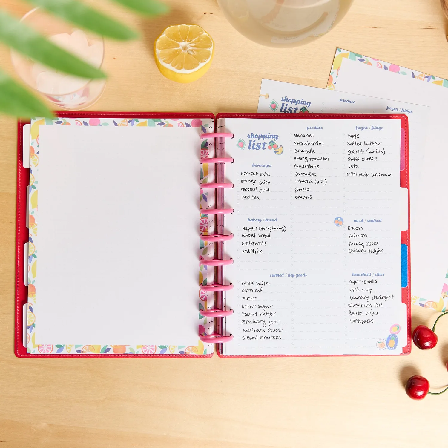 Happy Planner Sunshine Splash liste courses papier Classic 40 feuilles