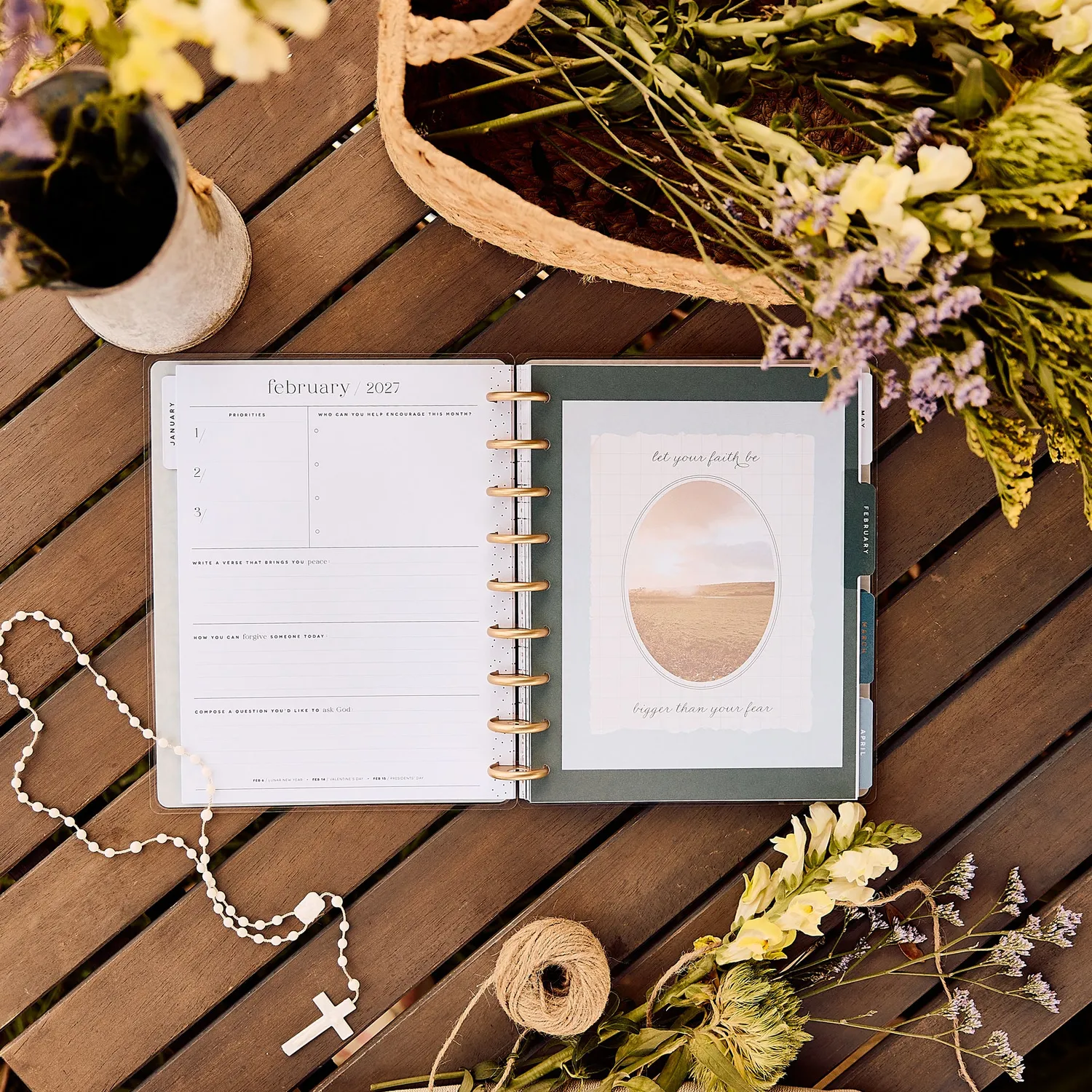 Happy Planner Wildflower Daydream planner foi classic 2027 12 mois