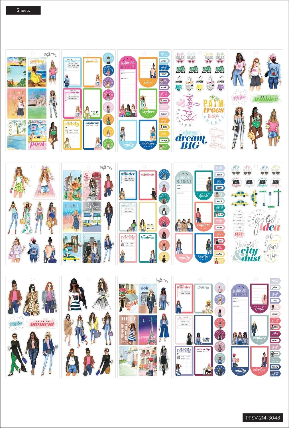 Happy Planner Rongrong Travel stickers voyage 397 pièces