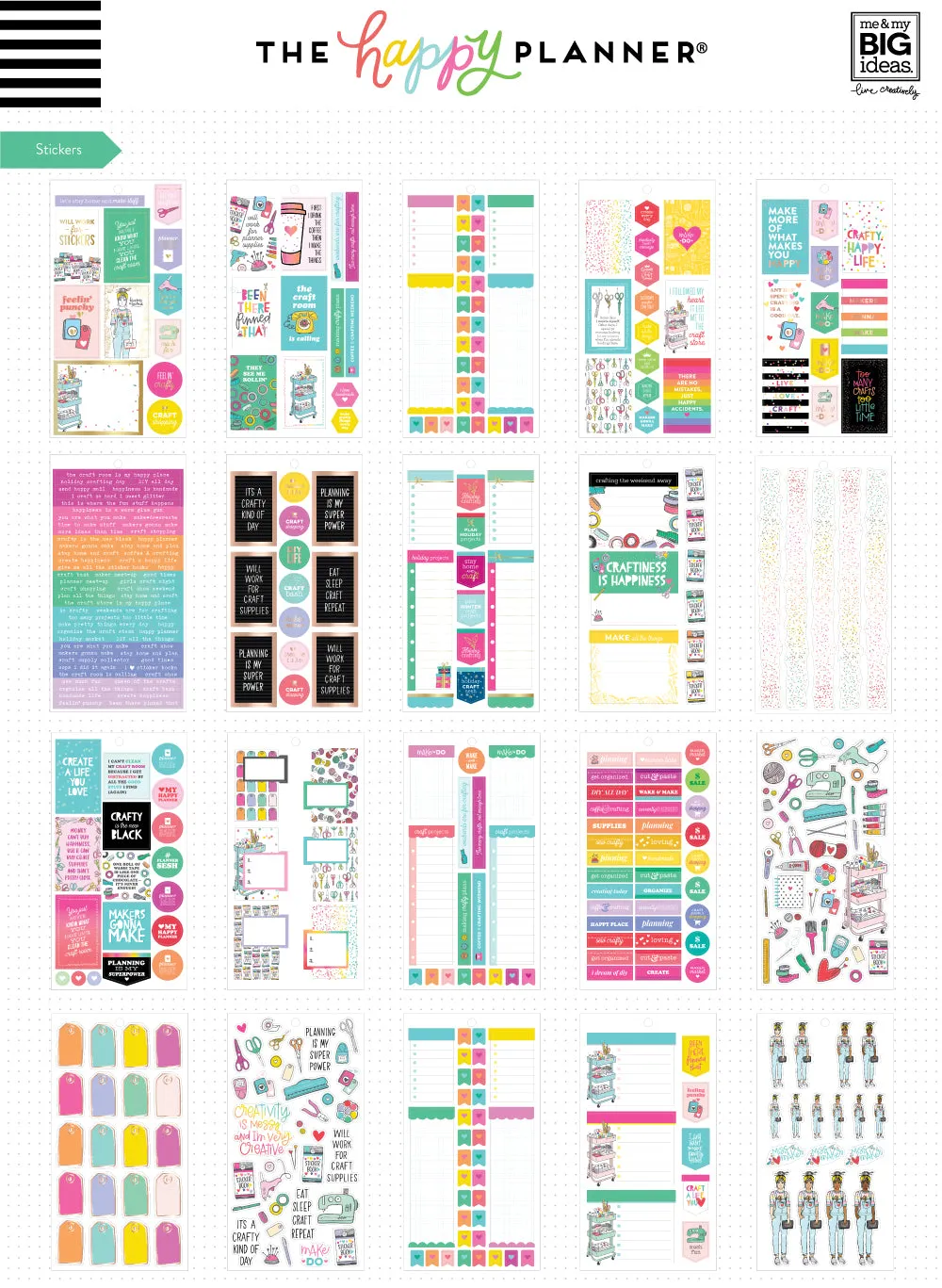 Happy Planner Miss Maker carnet accessoires stickers et notes DIY