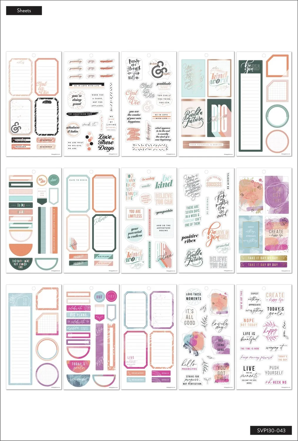 Happy Planner Bright Places stickers big value pack 335 coloré