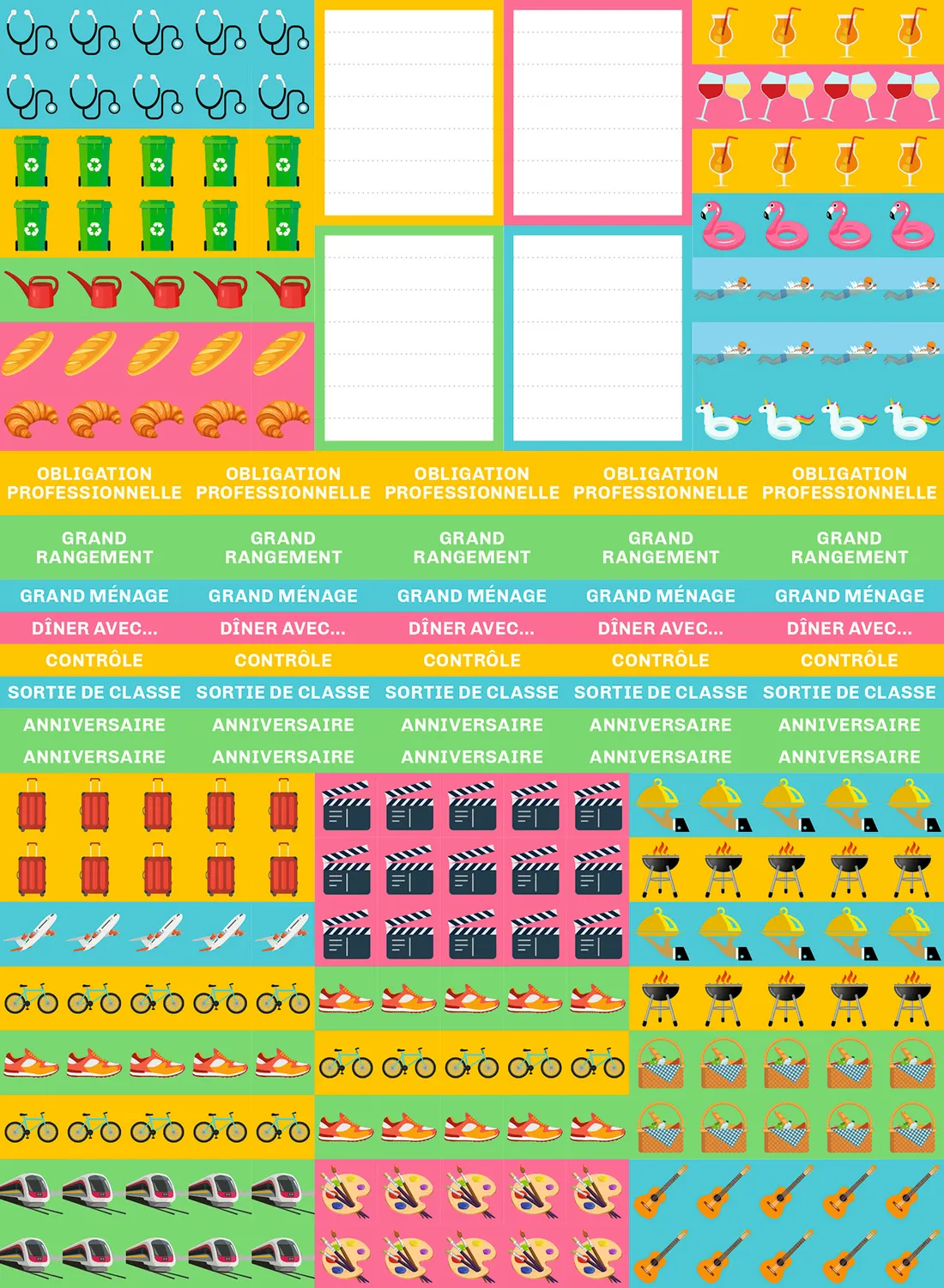 Frigobloc Ultra Simple mini calendrier familial 2025-2026