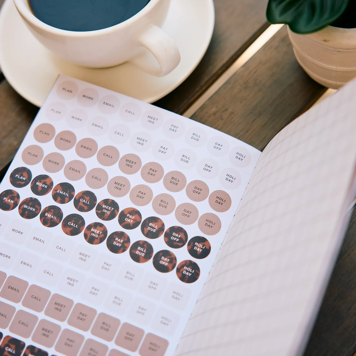Happy Planner Folio Neutrals livret stickers A5 neutres