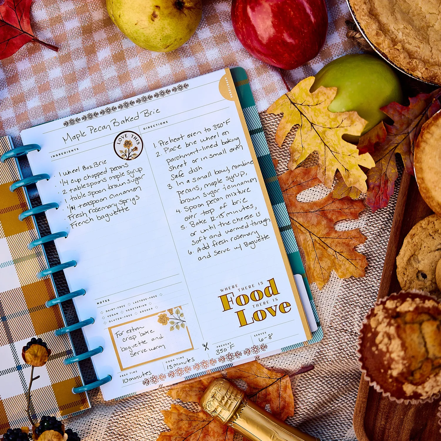 Me & my big ideas Fall Picnic journal recettes Classic 80 feuilles
