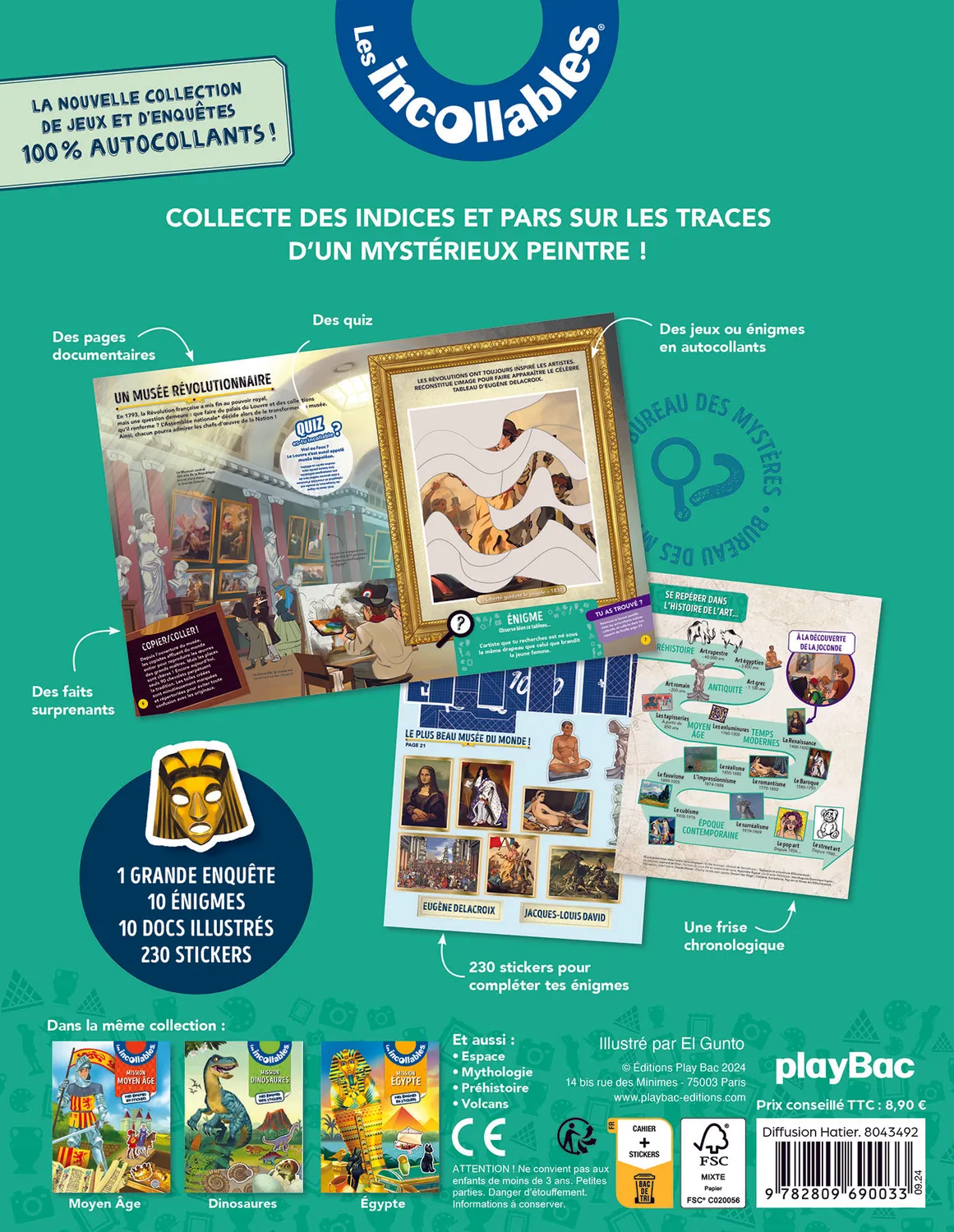 Frigobloc Incollables Mission Louvre livre énigmes stickers 6 ans