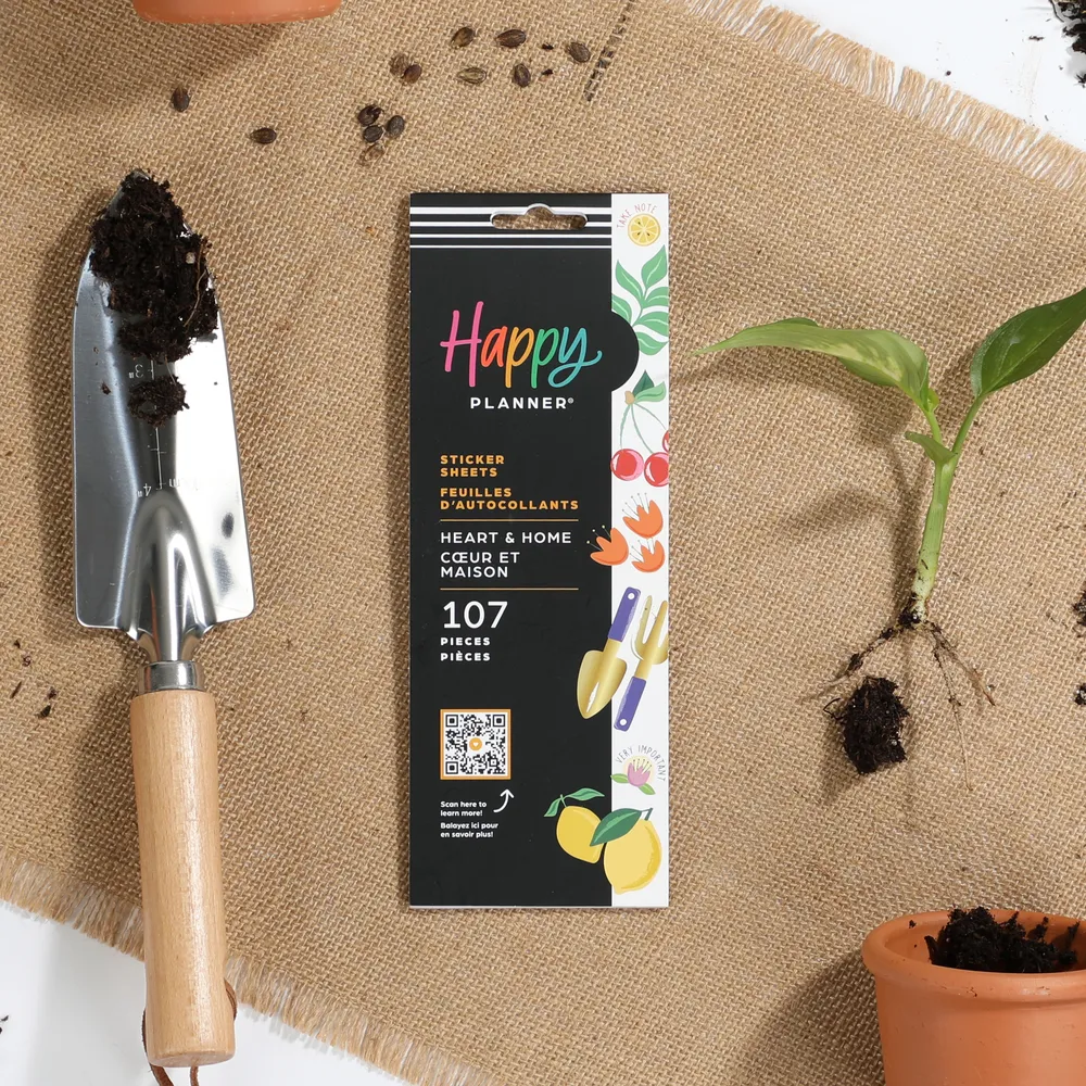 Happy Planner Heart & Home stickers 8 feuilles jardin
