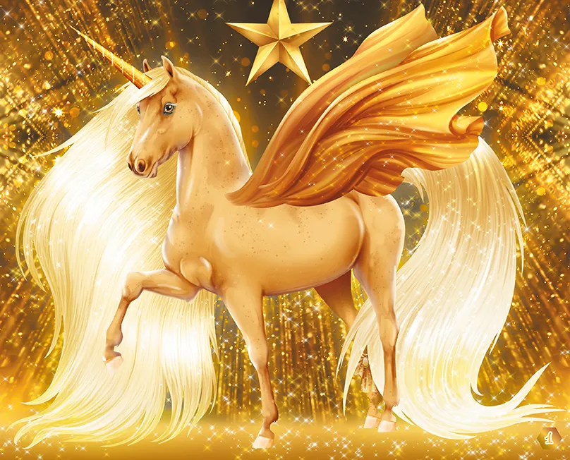 Licornes de rêve Magie dorée carnet créatif +500 stickers