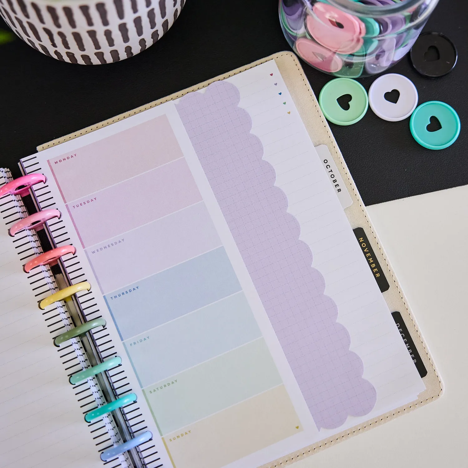 Happy Planner Love L+S papier recharge Classic 40 feuilles pastel