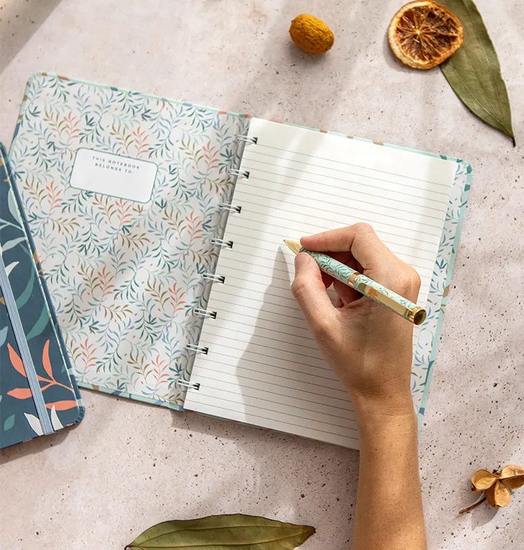 Filofax Botanical Notebook A5 carnet bleu rechargeable