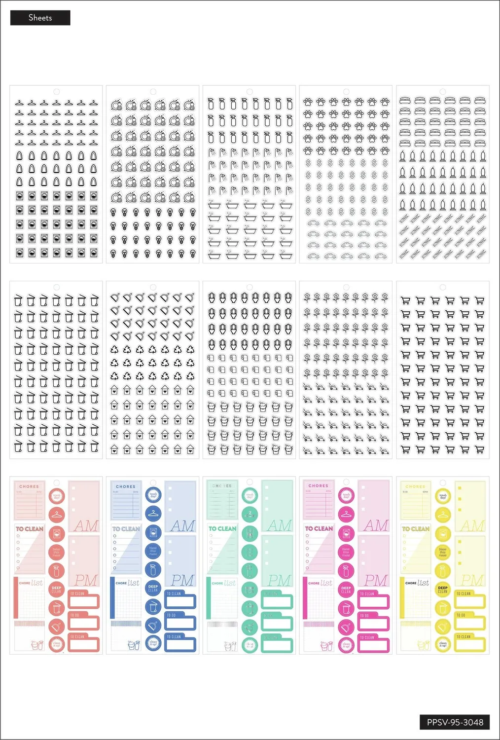 Happy Planner Household stickers value pack 1372 pièces
