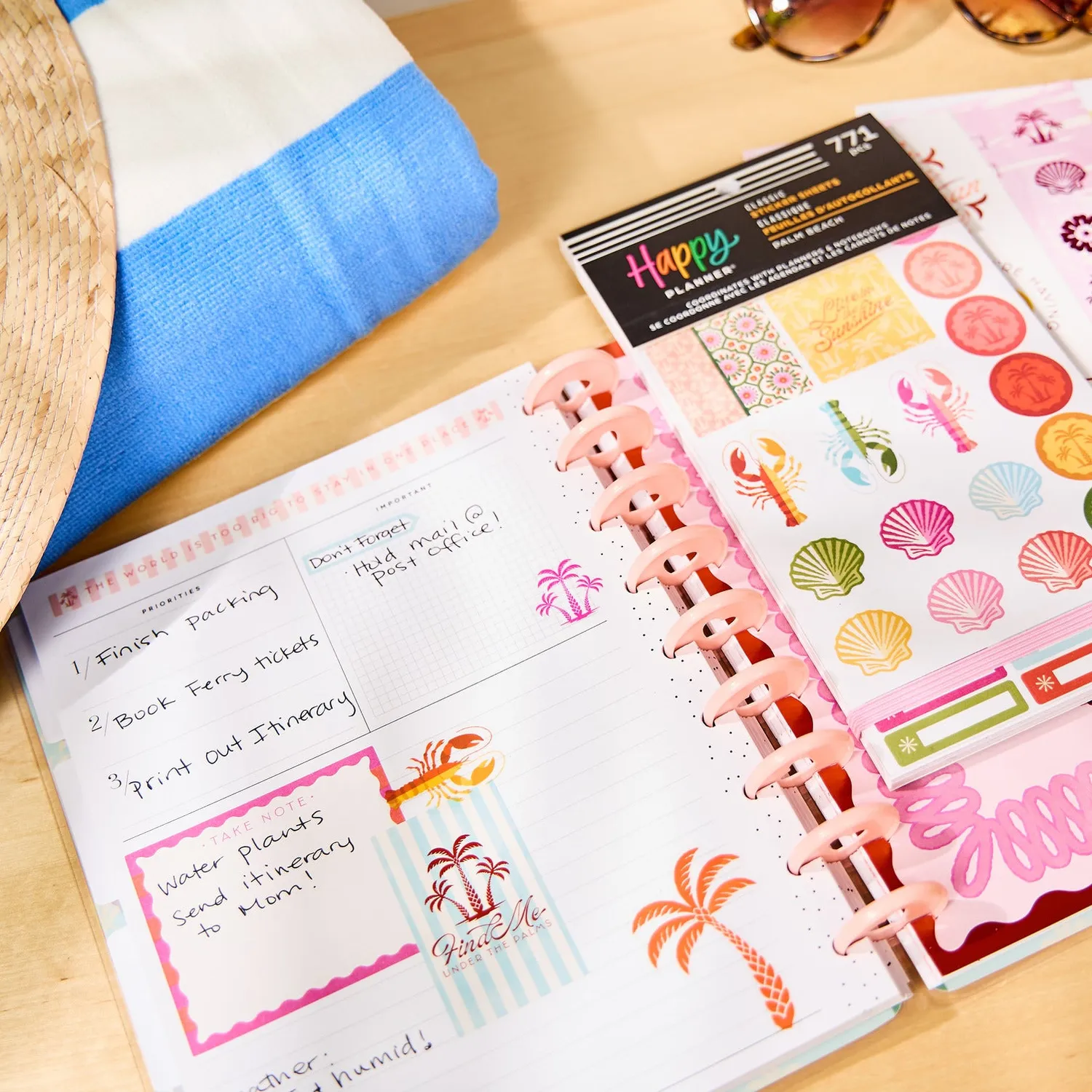Happy Planner Palm Beach stickers value pack 771 été