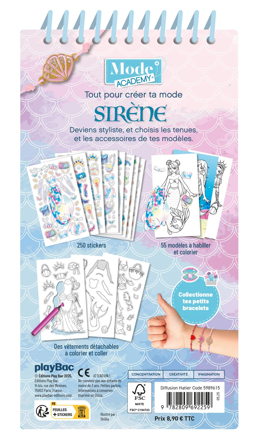 Frigobloc Mode Academy Sirènes carnet créatif bracelet