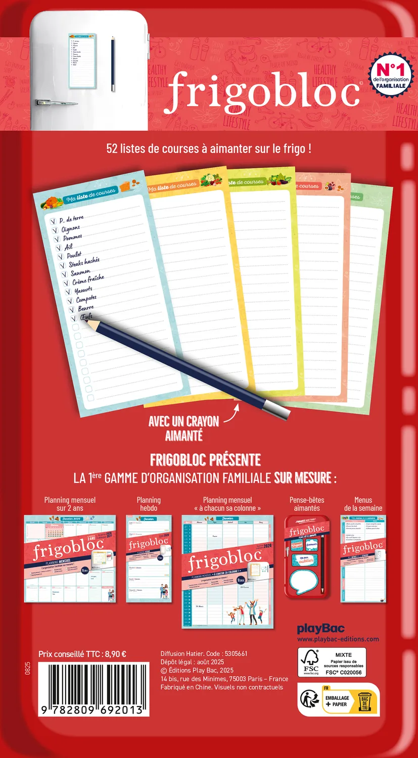 Frigobloc Liste de courses bloc aimanté frigo crayon