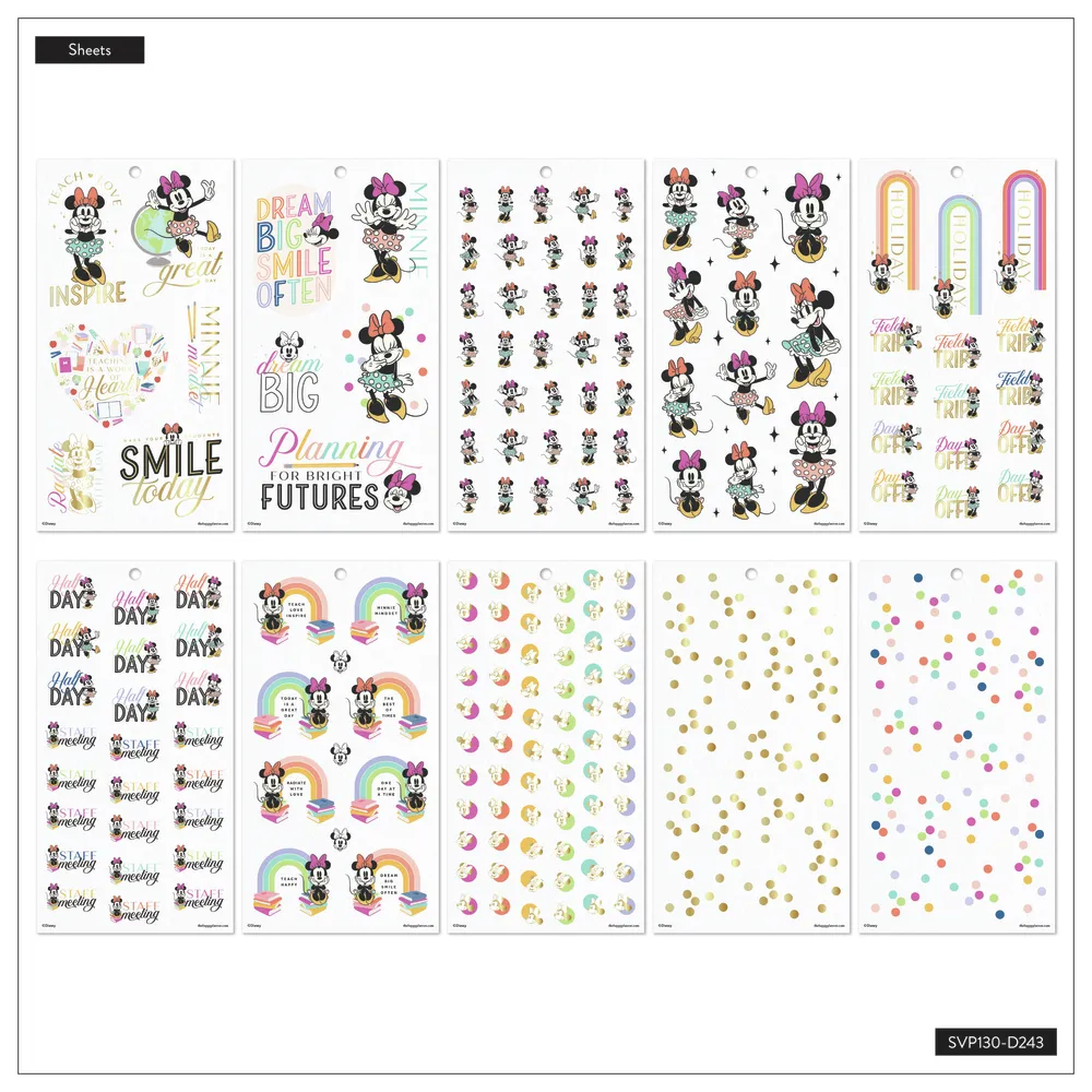 Happy Planner Disney Minnie Mouse stickers teacher Classic 767 pièces