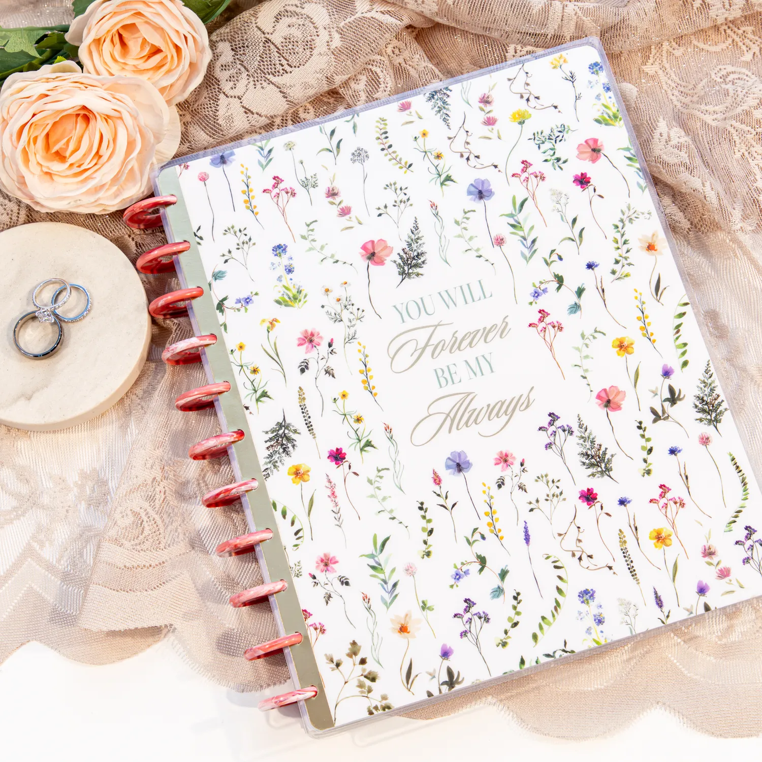 Happy Planner Blooming Romance Wedding agenda Big non daté 12 mois floral