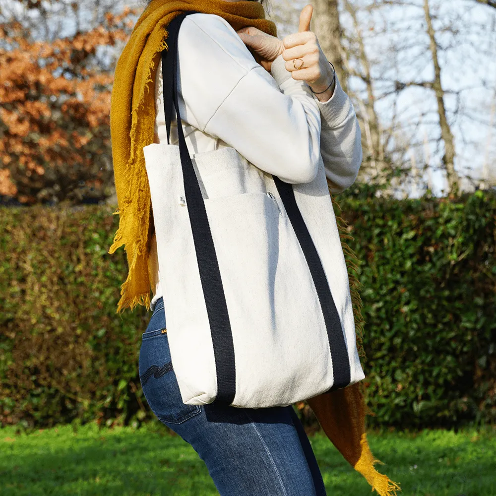 My365 Tote bag chanvre et coton sac textile naturel