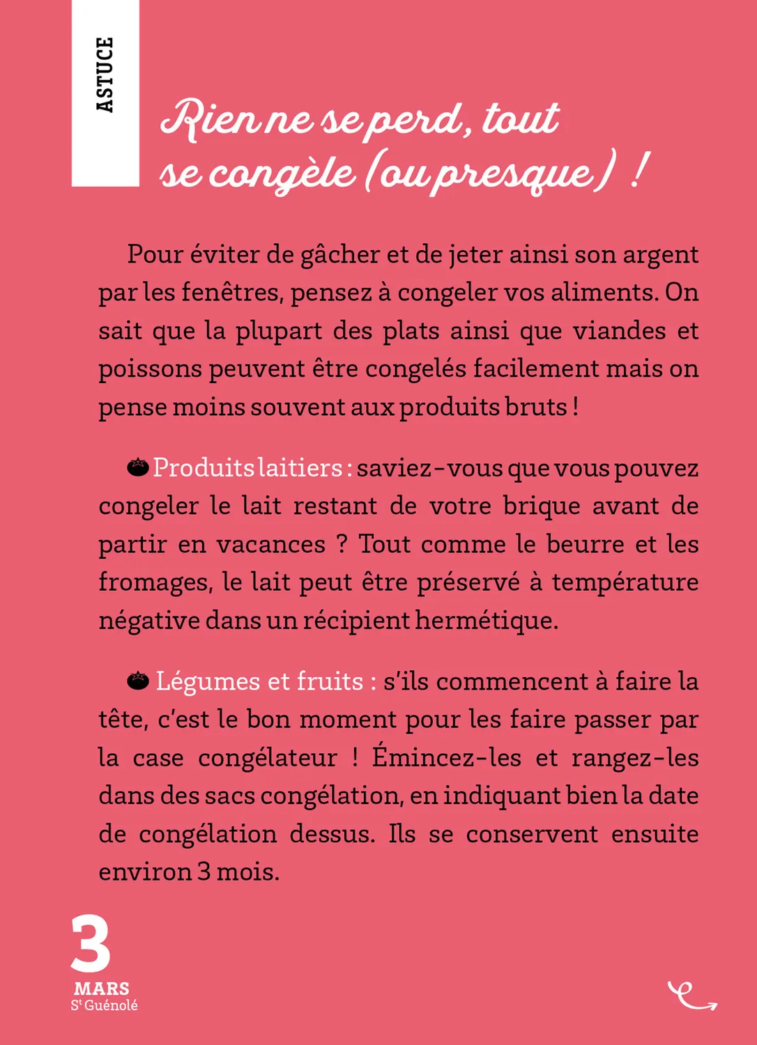 Frigobloc Recettes mini budget 365 jours calendrier cuisine