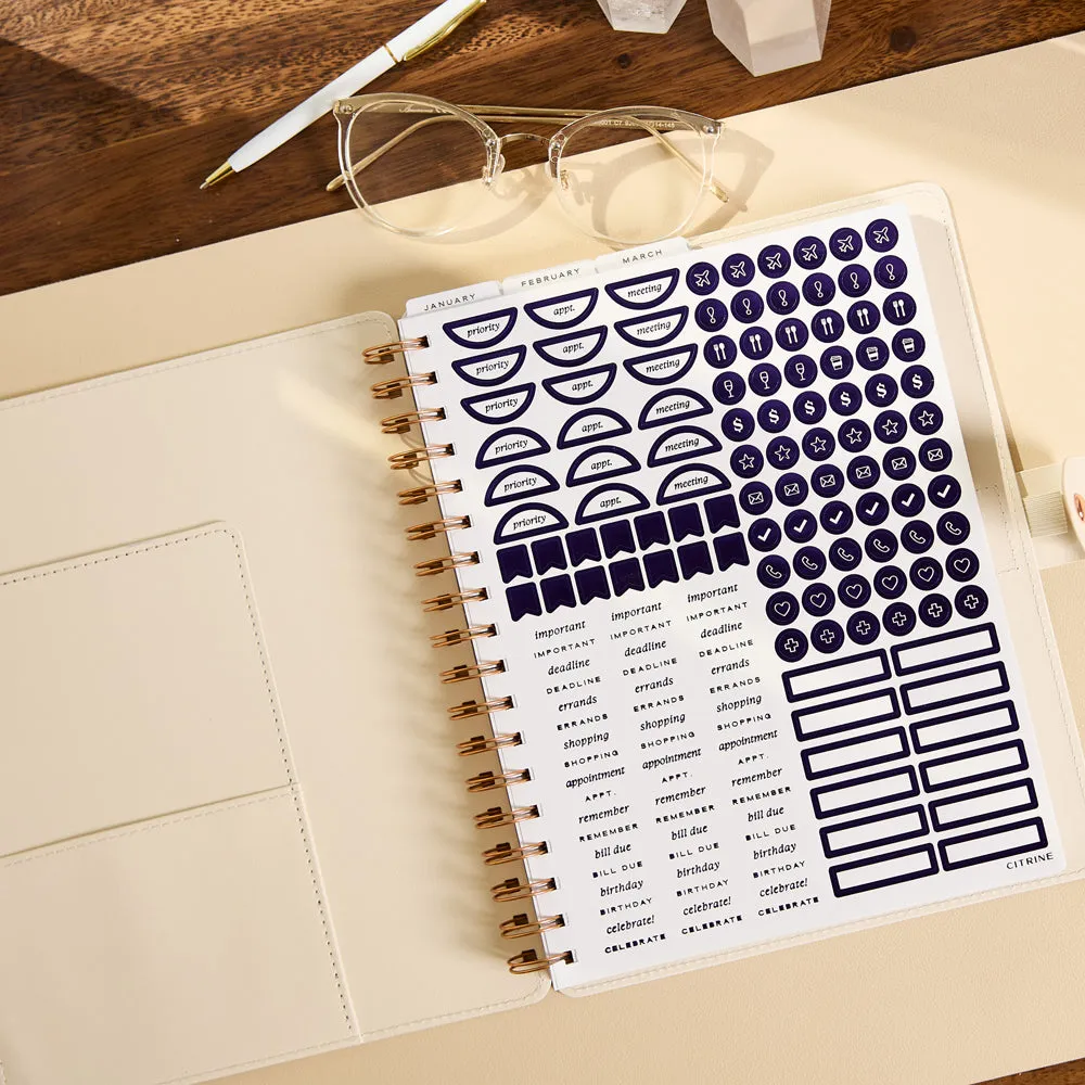 Happy Planner Citrine 2027 agenda spirale Classic pro 12 mois