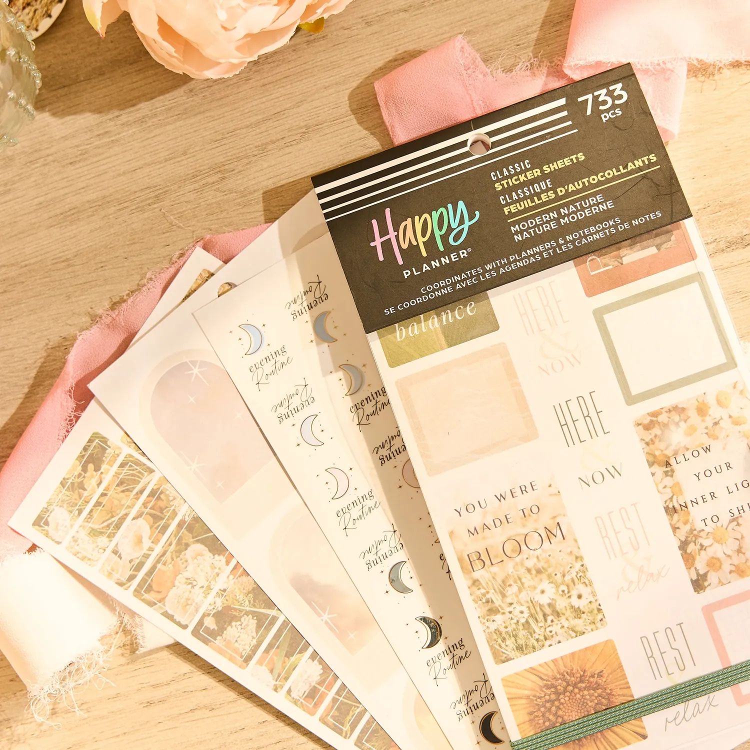 Happy Planner Modern Nature stickers neutres 30 feuilles