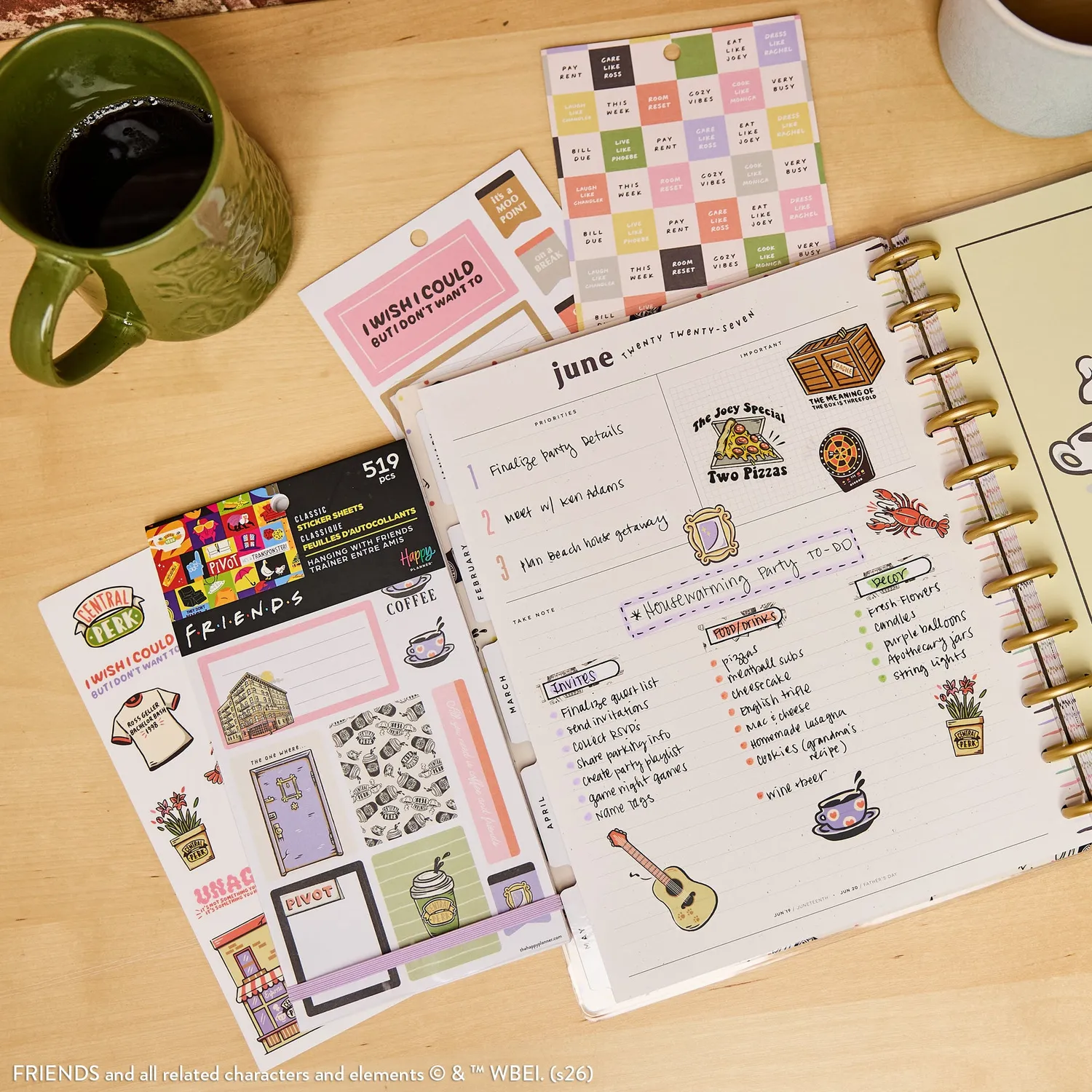 Happy Planner Friends Value Pack stickers 30 feuilles citations