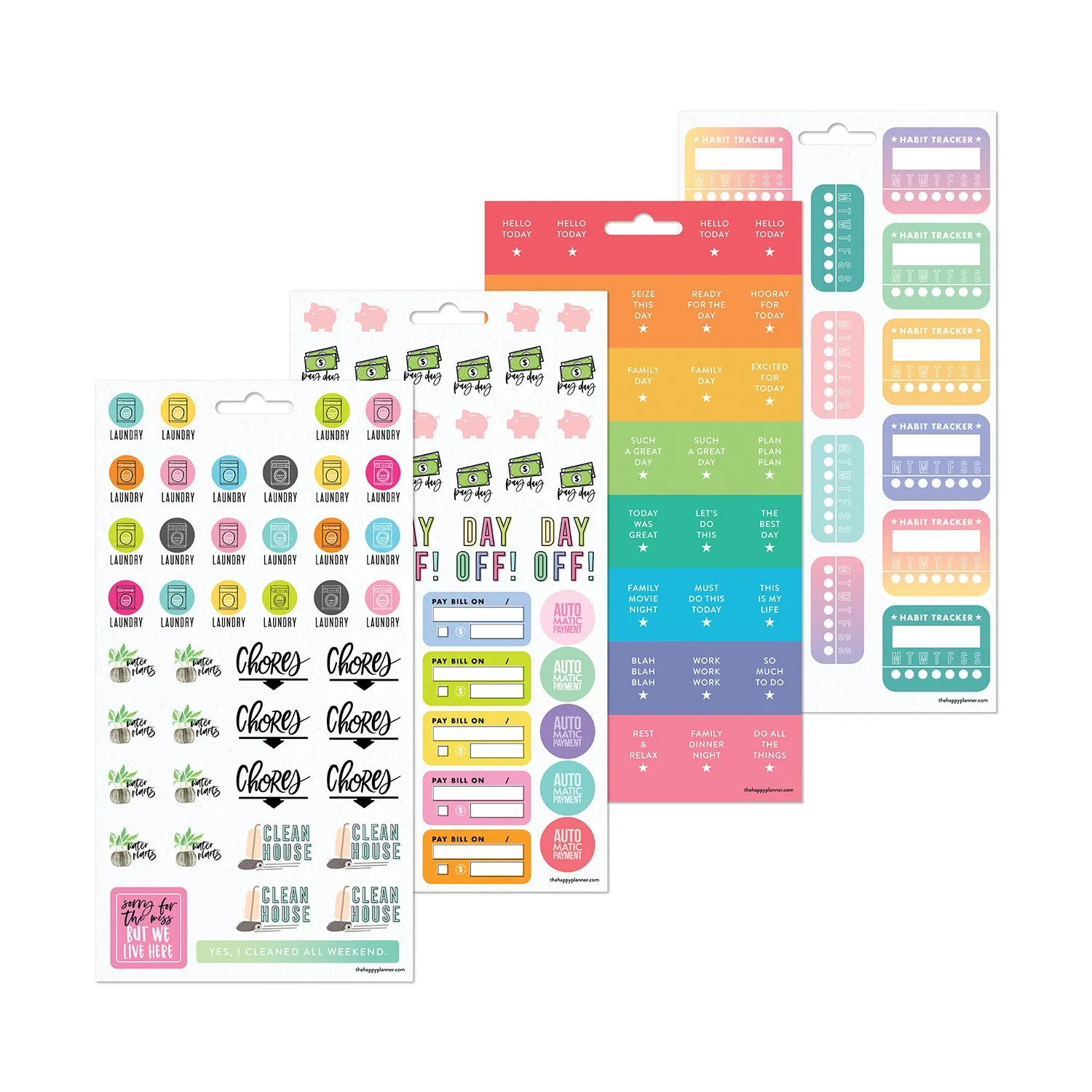 Happy Planner Everyday stickers 10 planches tâches