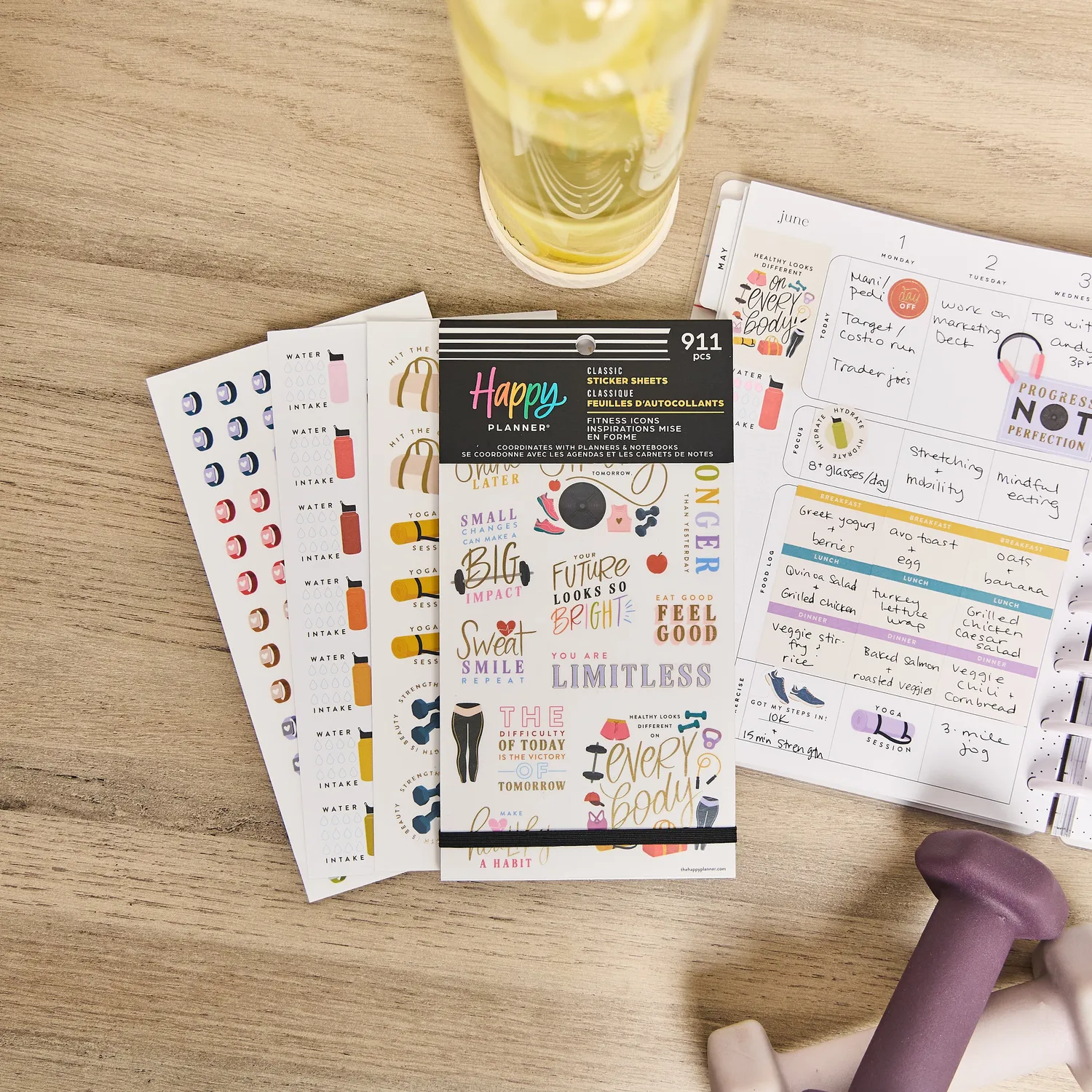 Happy Planner Fitness Icons stickers value pack 911 sport