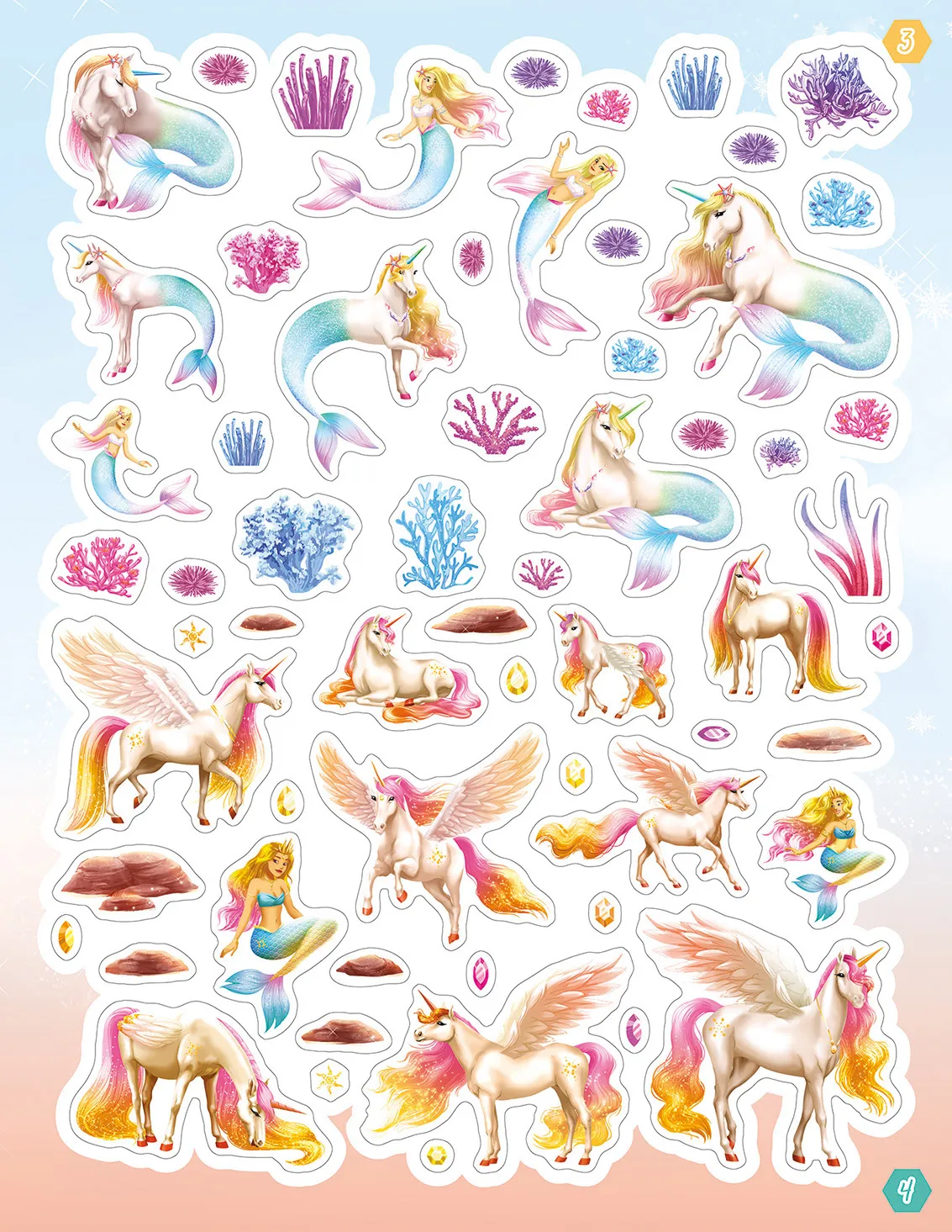 Frigobloc Licornes de rêve Magie sirènes cahier stickers