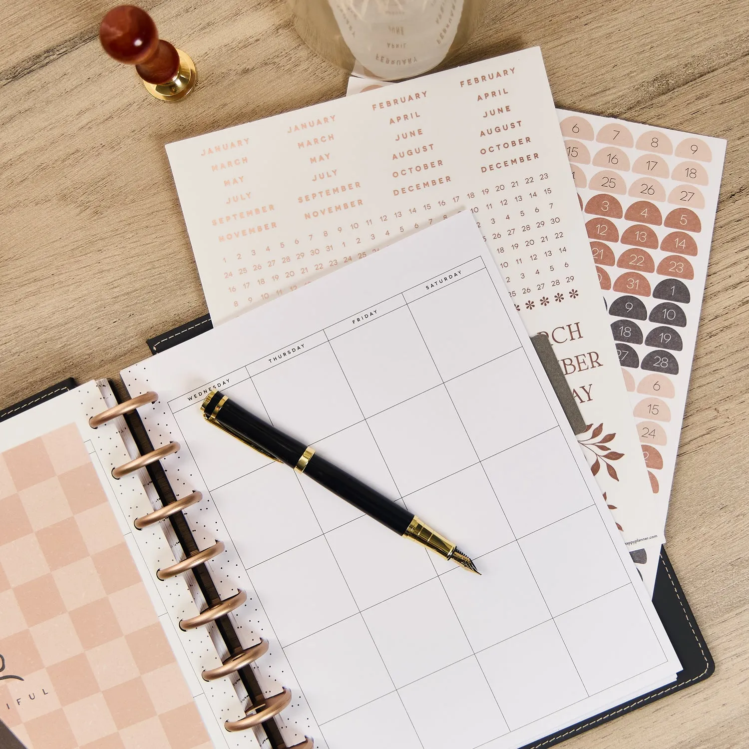 Happy Planner Modern Charm recharge Classic 4 mois non datée