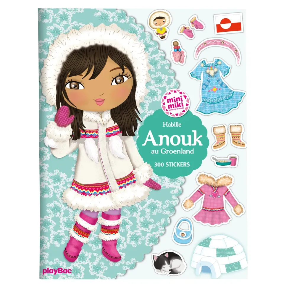 Frigobloc Minimiki Habille Anouk au Groenland livre stickers