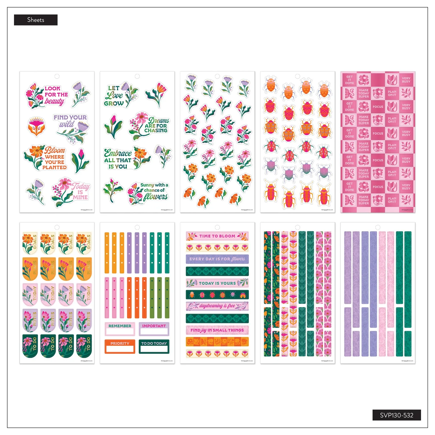 Happy Planner Hive Bloom stickers big value pack floral