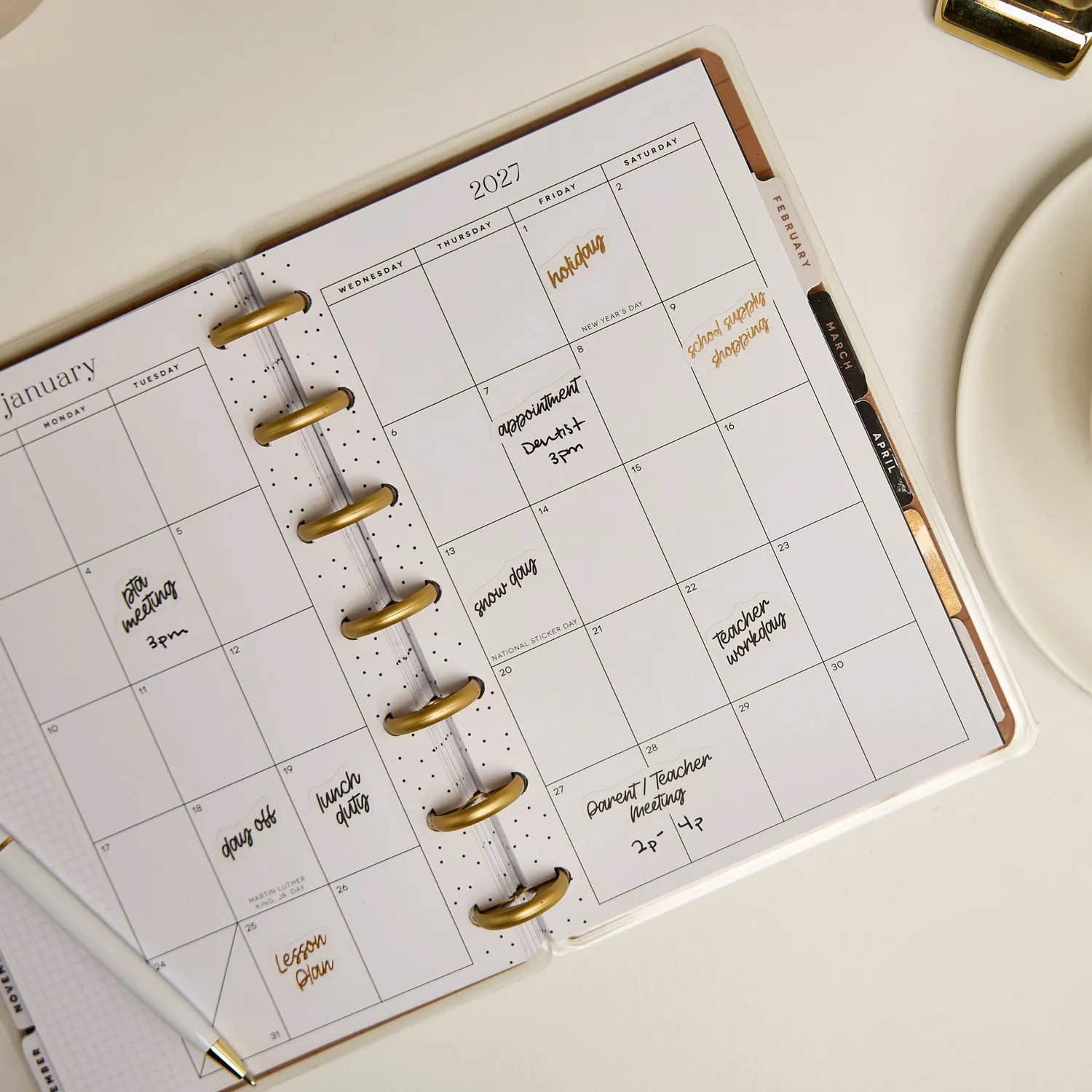 Happy Planner Chalkboard agenda Mini 2026-2027 dashboard