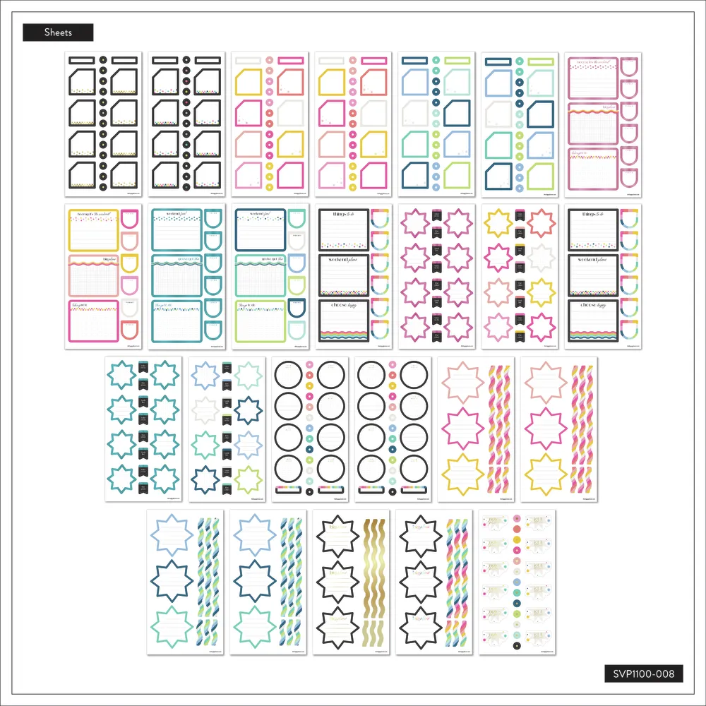 Happy Planner Colorful Boxes méga stickers 3566 stickers