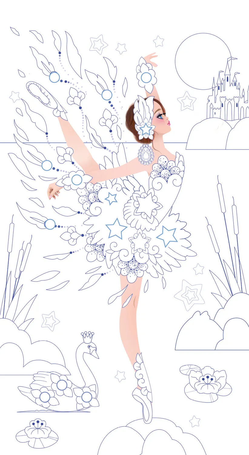 Frigobloc Strass et coloriages Ballerines cahier coloriage strass