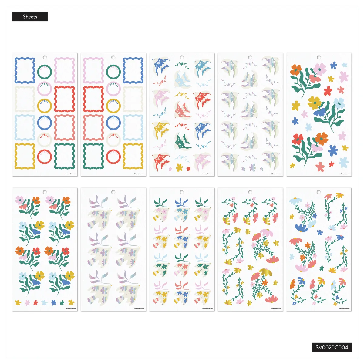 Happy Planner In the Moment stickers floral 30 planches 504