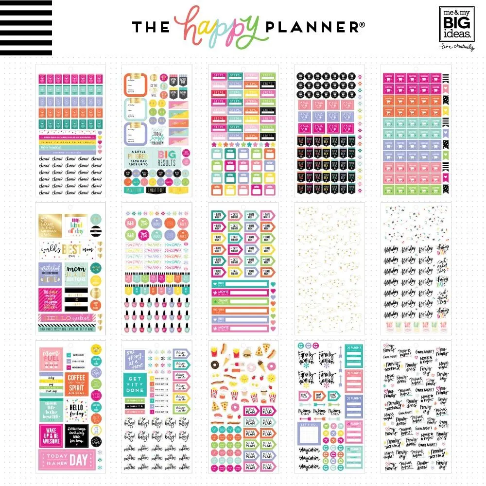 Happy Planner Mini Mom stickers agenda Mini 1529 pièces