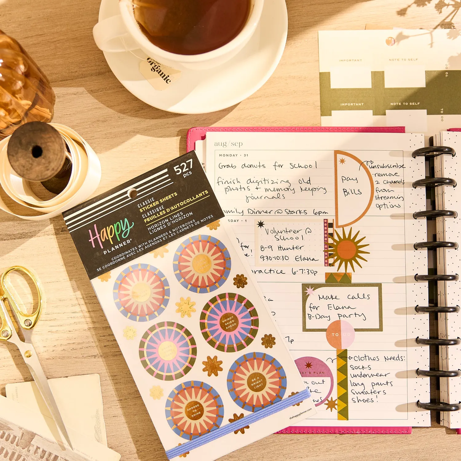 Me & my big ideas Happy Planner Horizon Lines lot stickers Classic