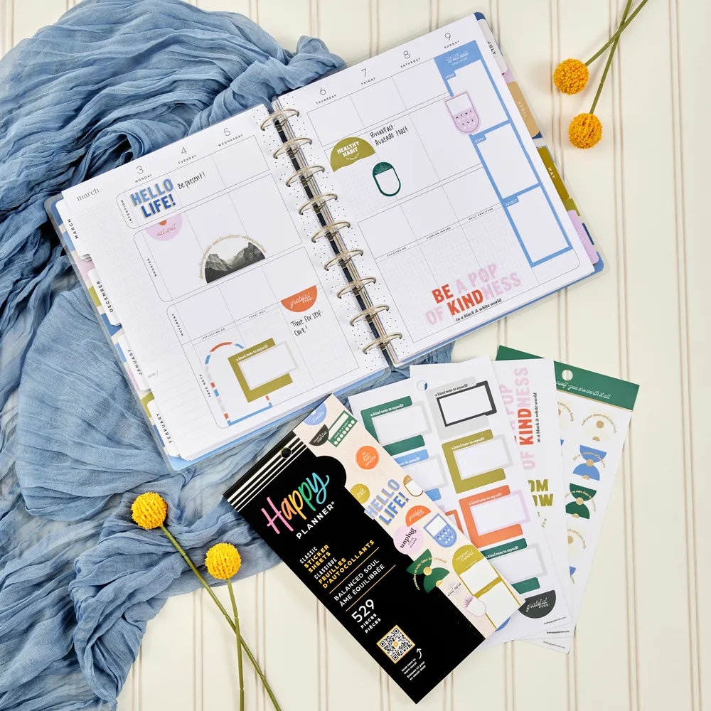 Happy Planner Balanced Soul livre stickers bien-être