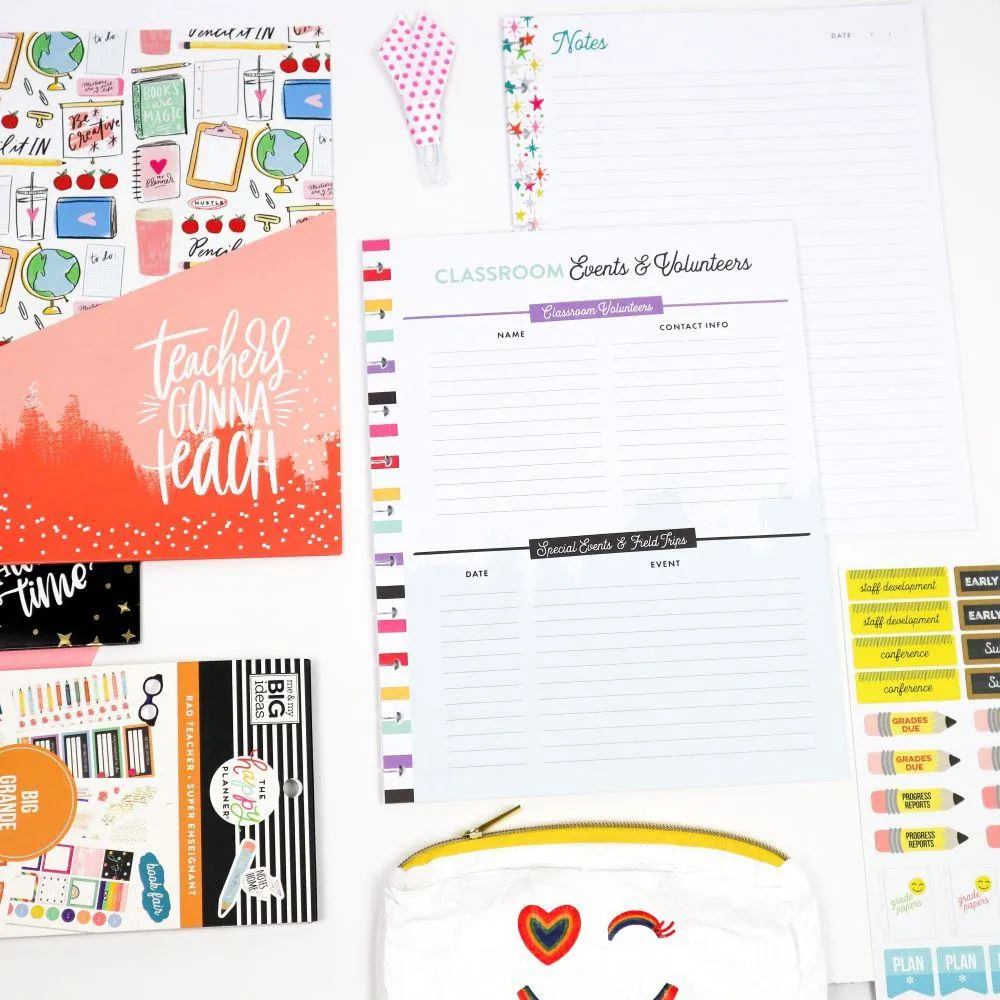 Happy Planner Teacher Checklist bundle classe Big 700 stickers