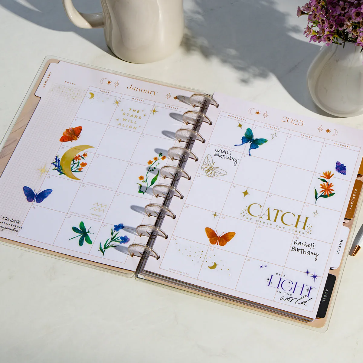 Happy Planner Zodiac Stargazer stickers mega 100 planches doré