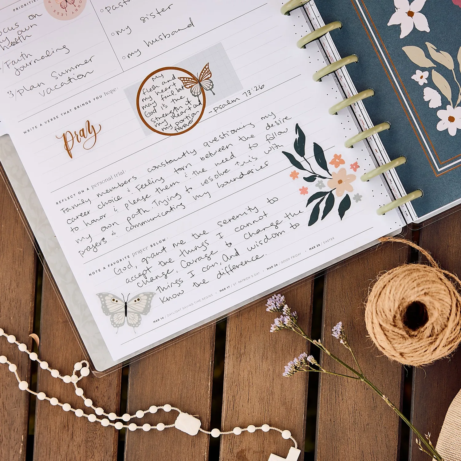 Happy Planner Wildflower Daydream agenda Big Faith 2027 12 mois