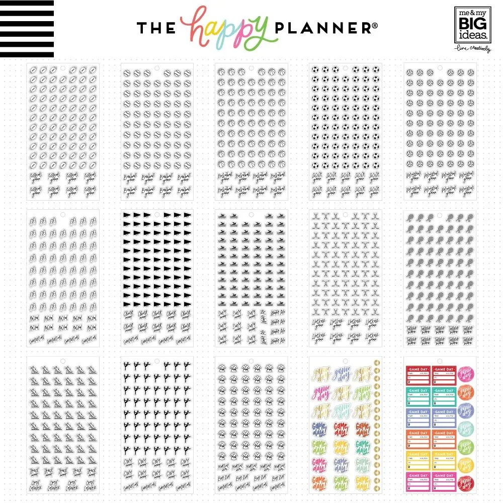 Me & my big ideas Happy Stickers Sports autocollants value pack 1429