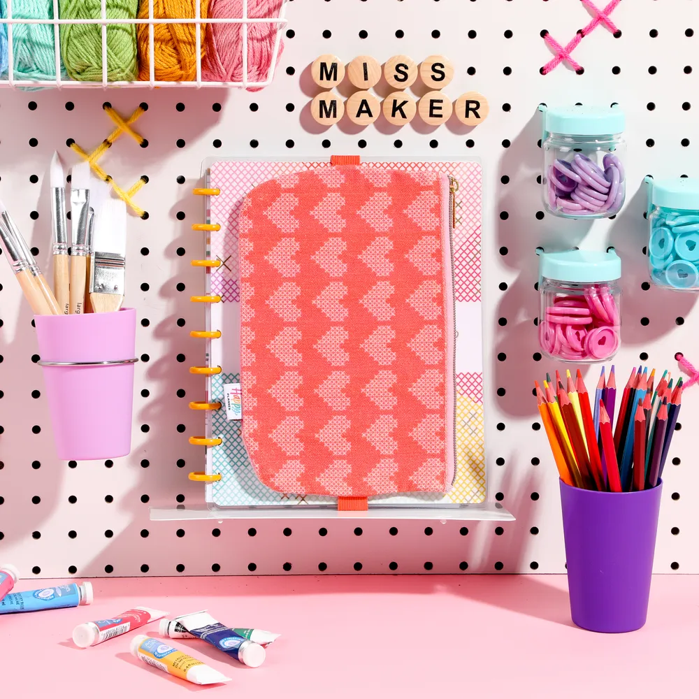 Happy Planner Miss Maker trousse à crayons élastique cœurs