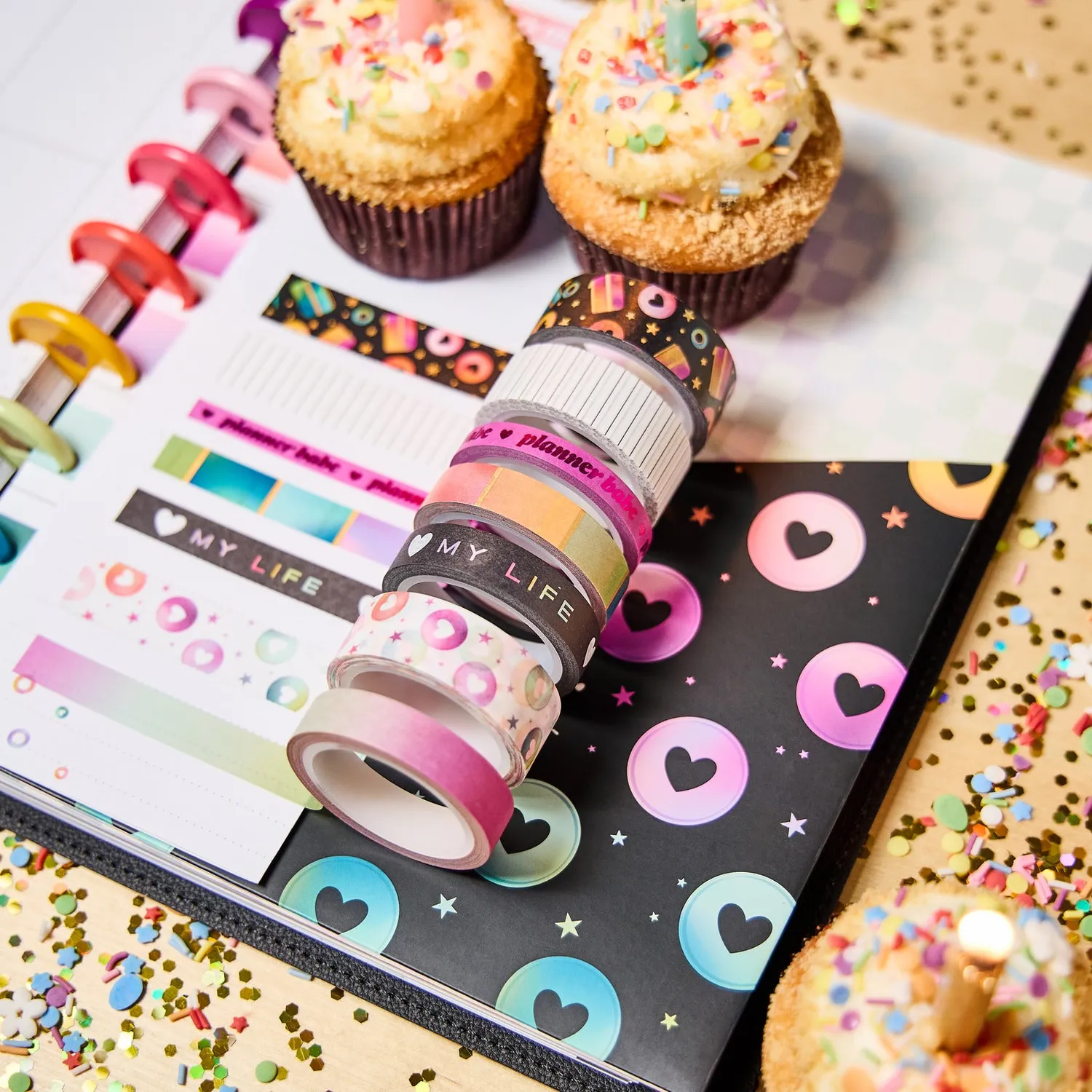 Happy Planner 10 Years of Happy washi tape 7 rouleaux