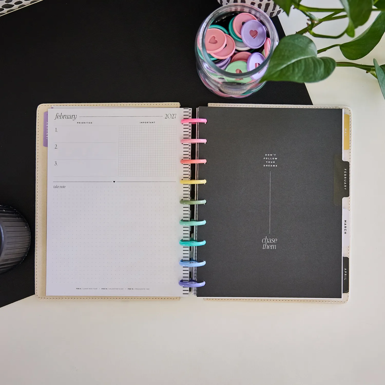 Happy Planner Love L+S agenda 2027 Classic dashboard 12 mois