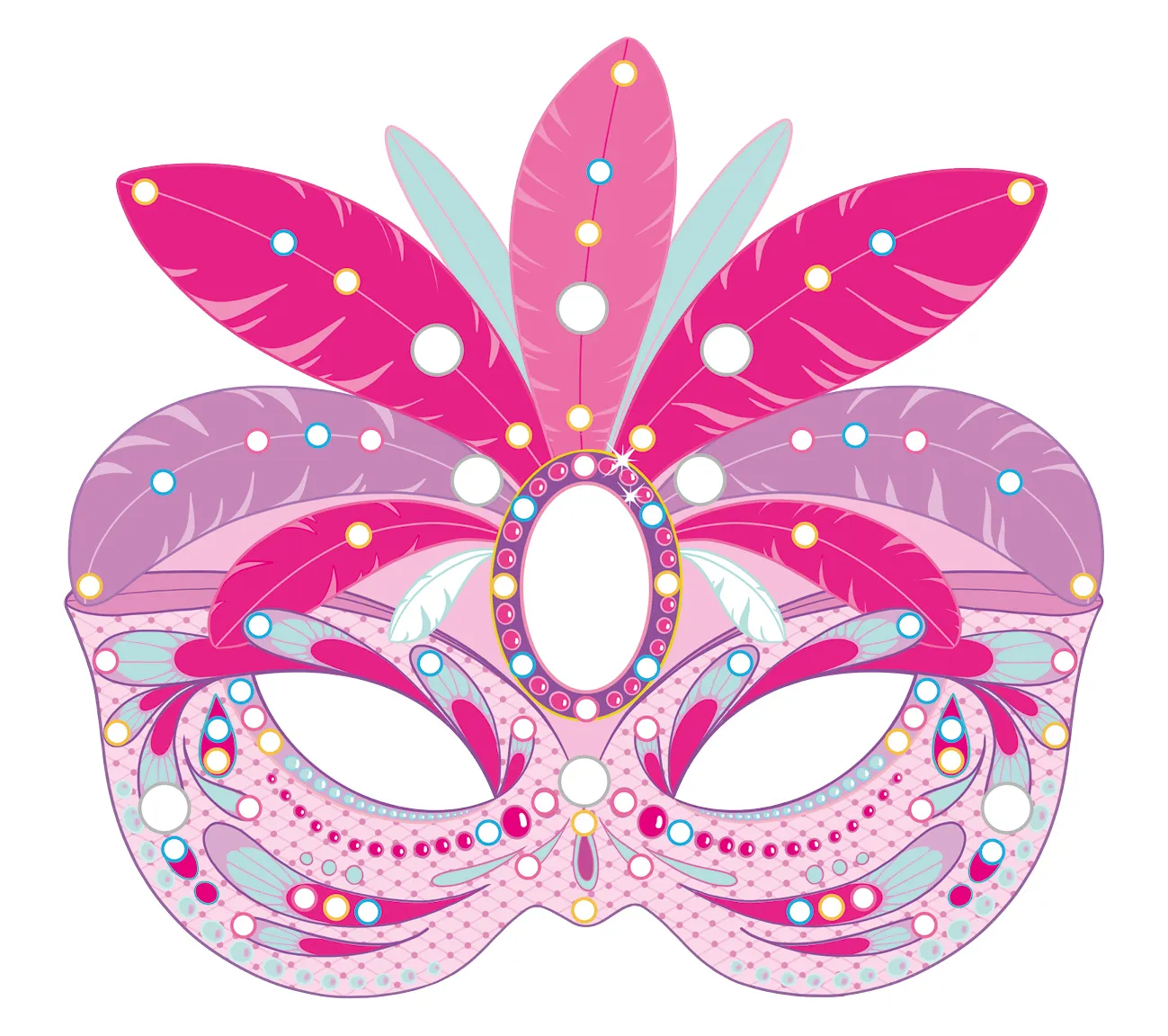 Frigobloc Mes masques en strass Carnaval pochette 5 masques