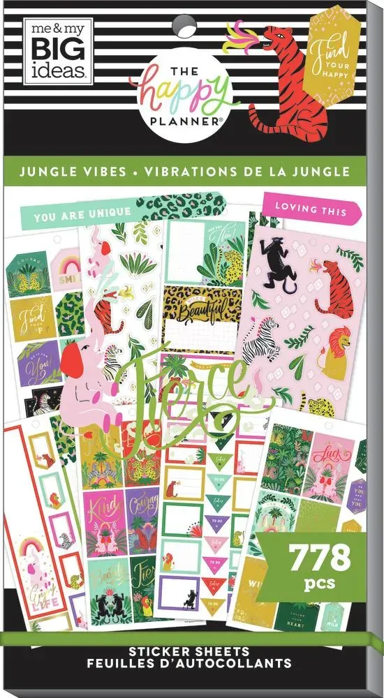 Happy Planner Jungle Vibes stickers 778 autocollants flamboyant